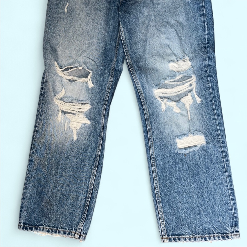 Zara High Rise Distressed Blue Jeans - Picture 8 of 8